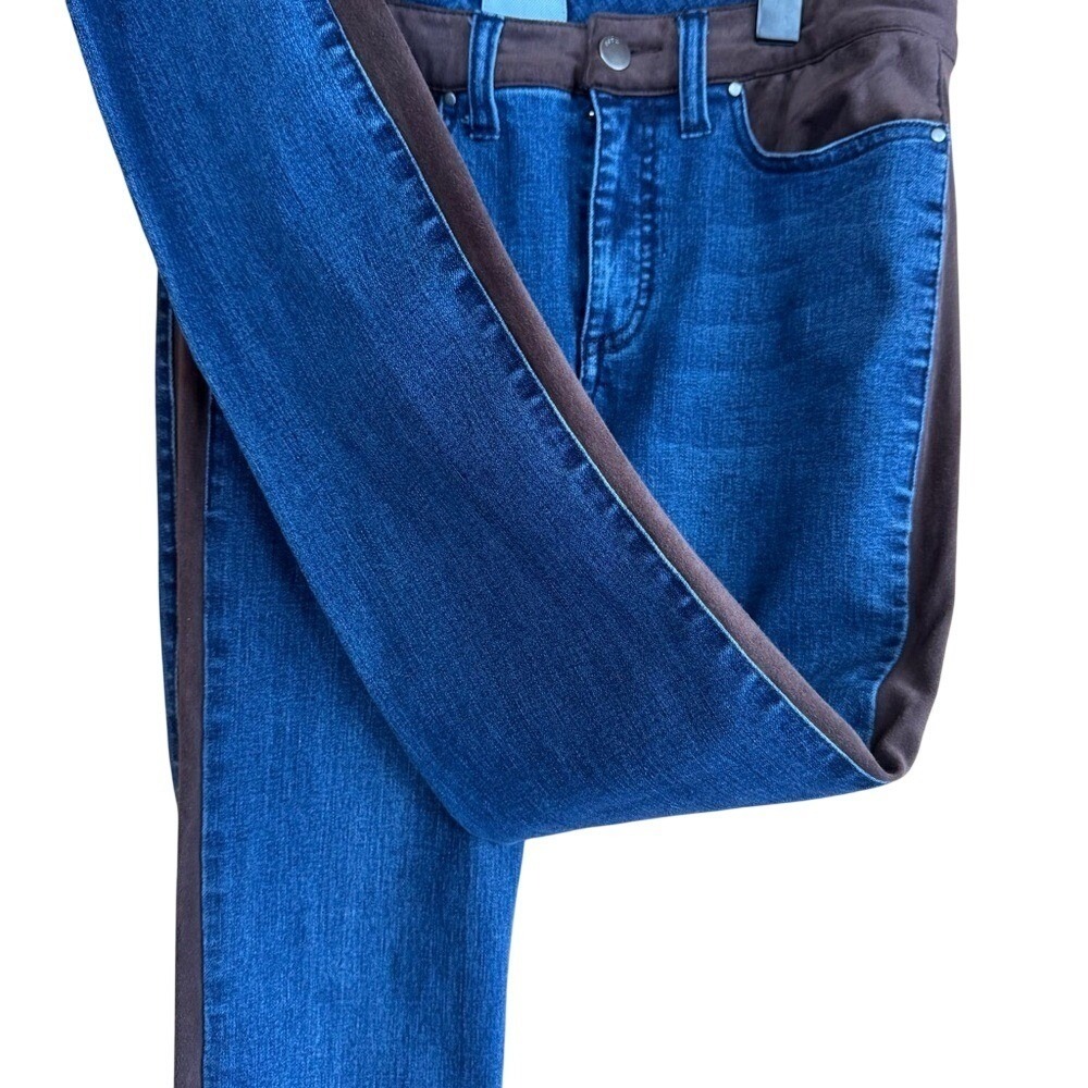 ecru Jeans the Los Feliz inset Blue Brown Stripe 25 Contrast Western